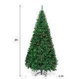 Costway 8Ft Artificial PVC Christmas Tree Stand Indoor Outdoor Green -Retail $69.99