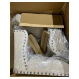 Furniture of America Sinuata Rustic Fabric Bar Chair in Beige (Set of 2) -Retail $498.97