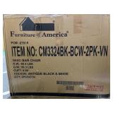 Furniture of America Sinuata Rustic Fabric Bar Chair in Beige (Set of 2) -Retail $498.97