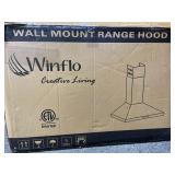 Winflo 30 in. Convertible Wall Mount Range Hood in Stainless Steel with Mesh Filters and Push Button Control, Silver Retail: Retail: Retail: $282.99