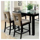 Furniture of America Keyhole Faux Leather Counter Height Chairs (Set of 2) Pewter -Retail $321.49