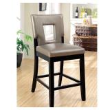 Furniture of America Keyhole Faux Leather Counter Height Chairs (Set of 2) Pewter -Retail $321.49