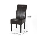 T-stitch Brown Leather Dining Chairs (Set of 2) by Christopher Knight Home Retail:$219.99