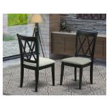 Clarksville Black Double X-back Chairs with Linen Fabric (Set of 2)- Retail:$164.16