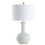 Brussels 27" Ceramic/Metal LED Table Lamp, White/Brass by JONATHAN Y Retail: Retail: Retail: $80.99