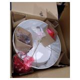 Brussels 27" Ceramic/Metal LED Table Lamp, White/Brass by JONATHAN Y Retail: Retail: Retail: $80.99