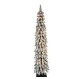 Puleo International 6 ft. Pre-Lit Flocked Alpine Pencil Artificial Christmas Tree -Retail $77.69