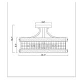 Cody Wood Grain+Matte Black 4-Light Geometric Metal Drum Shade Semi-Flush Mount Retail:$299.99