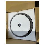 Cody Wood Grain+Matte Black 4-Light Geometric Metal Drum Shade Semi-Flush Mount Retail:$299.99