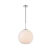 1-Light Pendant with 14 inch Frosted White & Chrome  -Retail:$120.60