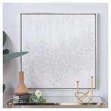White Canvas Contemporary Framed Wall Art 39 x 39 x 1 - 39 x 1 x 39- Retail:$259.99