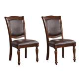 Sylvana Brown Cherry and Espresso Wood Frame Upholstered Side Chair (Set of 2) Retail: Retail: Retail: $466.00