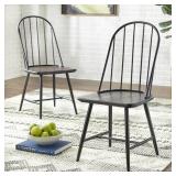Windsor Mixed Media Dining Chair, Set of 2, Black/Espresso Retail: Retail: Retail: $169.99