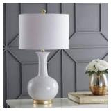 Brussels 27" Ceramic/Metal LED Table Lamp, White/Brass by JONATHAN Y Retail: Retail: Retail: $80.99