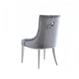 Modrest Dumas Contemporary Grey Velvet & Stainless Steel Dining Chair (Set of 2) Retail:$839.99