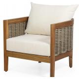 Burchett Outdoor Acacia Wood Club Chair with Cushions (Single Chair) by Christopher Knight Home Retail $344.99