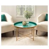 Kate and Laurel Celia Round Mirrored Coffee Table - 28.25x28.25x19- Retail:$157.49