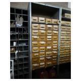 7ft Tall Metal Shelf with wood Drawers