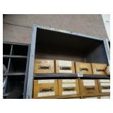 7ft Tall Metal Shelf with wood Drawers