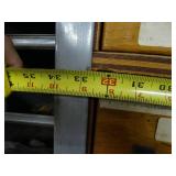 7ft Tall Metal Shelf with wood Drawers