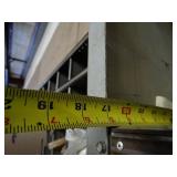 7ft Tall Metal Shelf with wood Drawers