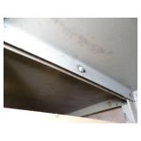 7ft Tall Metal Shelf with wood Drawers