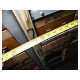 7ft Tall Metal Shelf with wood Drawers