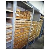 7ft Tall Metal Shelf with wood Drawers