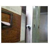 7ft Tall Metal Shelf with wood Drawers