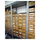 7ft Tall Metal Shelf with wood Drawers