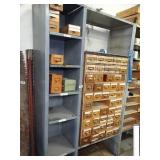 7ft Tall Metal Shelf with wood Drawers