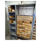 7ft Tall Metal Shelf with wood Drawers