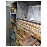 7ft Tall Metal Shelf with wood Drawers