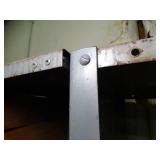 7ft Tall Metal Shelf with wood Drawers