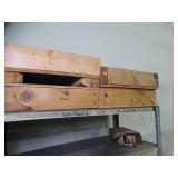 7ft Tall Metal Shelf with wood Drawers