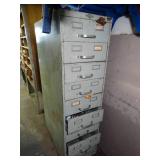 Shallow Drawer File Cabinet w/ Contents