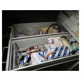 Shallow Drawer File Cabinet w/ Contents