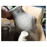 Box of old Empty Glass Bottles