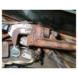 Green Metal Tool Box and Contents + Cord and Rope