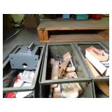 Lot of 3 Metal Bins with Tools and Misc Parts