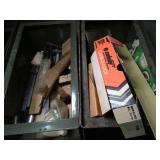 Lot of 3 Metal Bins with Tools and Misc Parts
