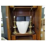 2 Tall Gold Table Lamps