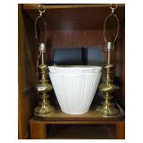 2 Tall Gold Table Lamps