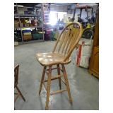 Adult Sized Rotating Wood Bar Stool
