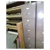 Metal File Cabinet and Narrow Wood Box
