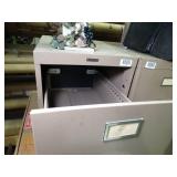 Metal File Cabinet and Narrow Wood Box