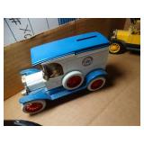 Old Metal Car and Animal Banks / Paper Coin Rolls
