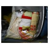 Large Lot / 2 upper Shelves Full of Bedding and Linens