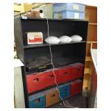 Black Shelf with Colorful Organizers