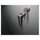 78" tall 2 Door Metal Cabinet w/ Boxes inside